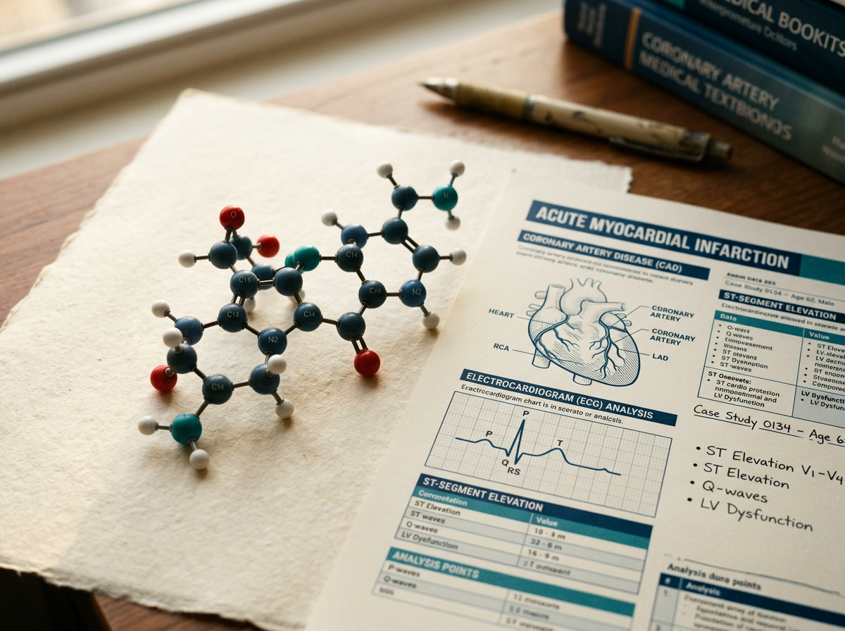 Molecular model and cardiology chart